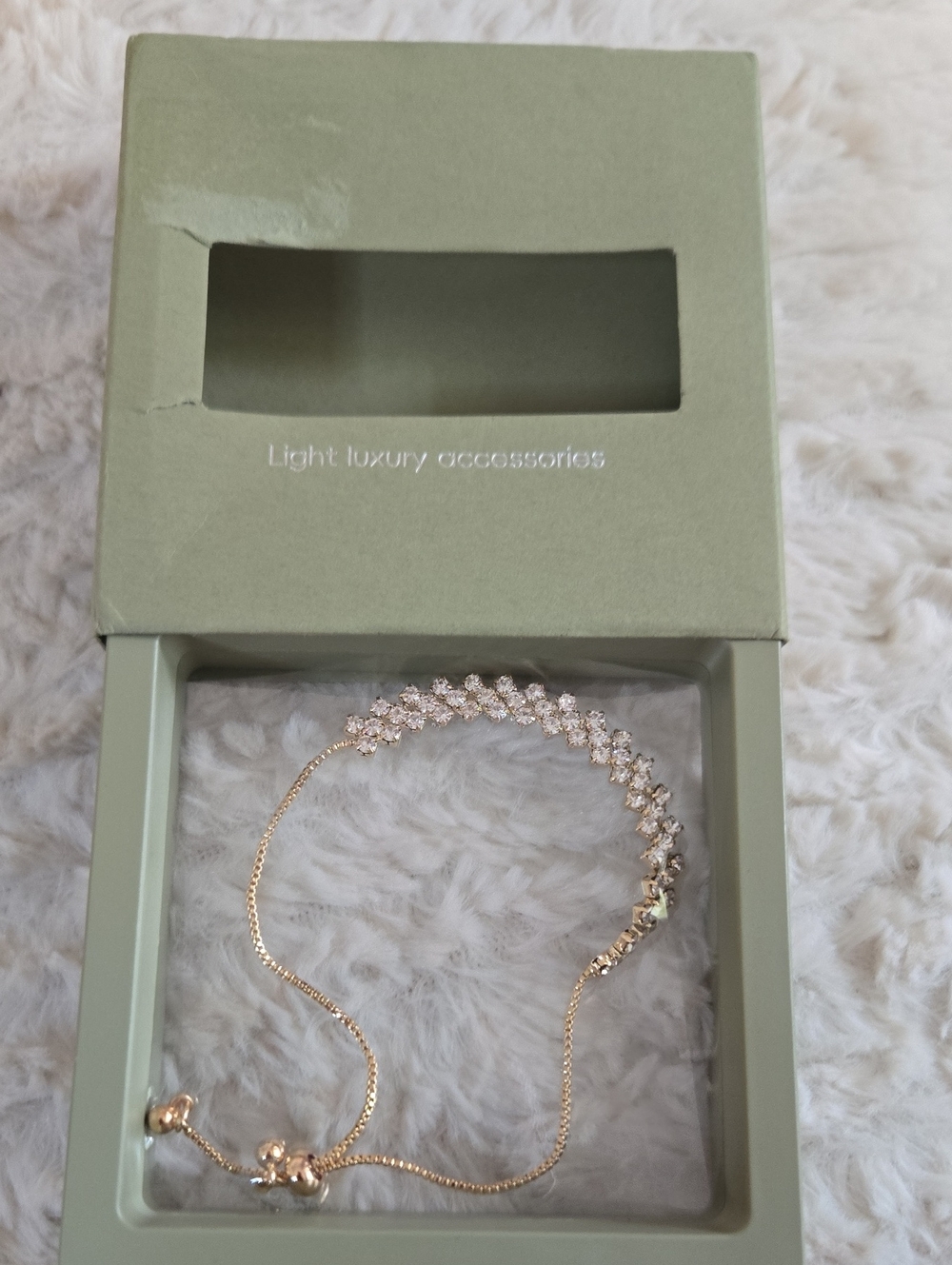 Delicate Gold Crystal Tennis Bracelet